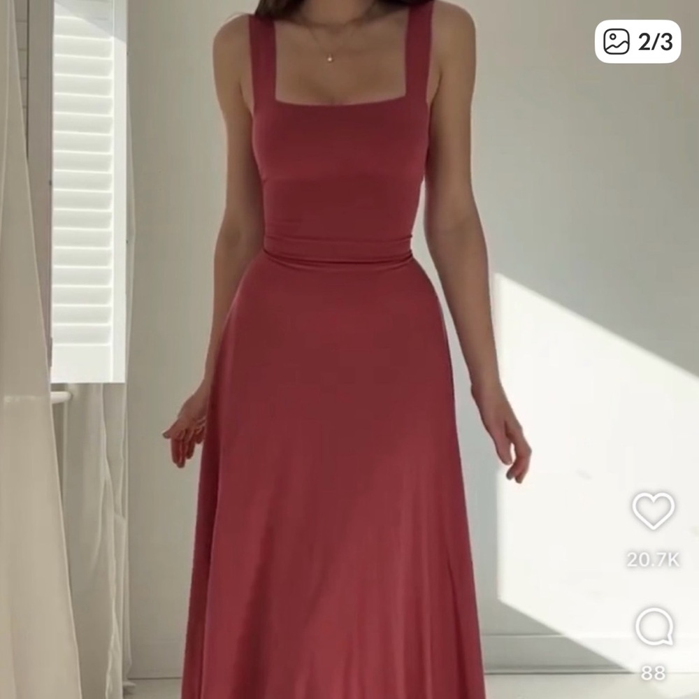 Aym Studio Audrey Midi Dress in Mauve Pink